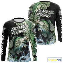 Load image into Gallery viewer, Personalized Crappie Fishing green scales compass fishing shirts Custom tournament fishing jerseys NQS11154