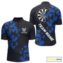 Load image into Gallery viewer, Personalized Black and Blue Darts Board 3D Printed Men Dart Shirts Custom Cool Dart Jerseys For Team NQS11567