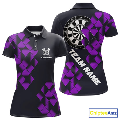 Personalized Black and Purple Darts Board Women Dart Shirts Custom Cool Dart Jersey For Team NQS11568