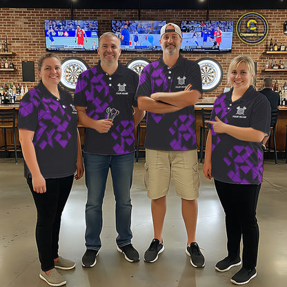 Personalized Black and Purple Dart Board 3D Printed Men Dart Shirts Custom Cool Dart Jerseys For Team NQS11568