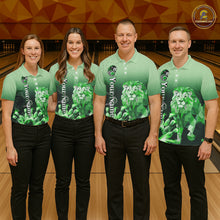 Load image into Gallery viewer, Green Lightning Lion Bowling Polo, Quarter Zip Shirts for Men Custom Lion Bowling Team jerseys NQS11568