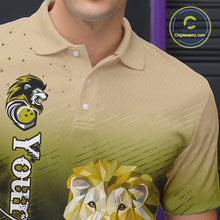 Load image into Gallery viewer, Yellow Lightning Lion Bowling Polo, Quarter Zip Shirts for Men Custom Lion Bowling Team jerseys NQS11569