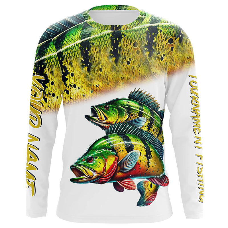 Peacock bass tournament fishing customize name all over print shirts personalized fishing gift NQS181