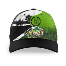 Load image into Gallery viewer, Largemouth Bass fishing green Custom Unisex Fishing Baseball Angler hat cap NQS1553