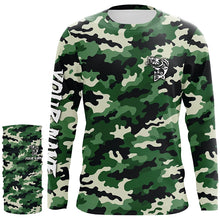 Load image into Gallery viewer, Green camouflage Bass fishing Custom bass fishing Shirts jerseys - personalized camo fishing apparel NQS7569