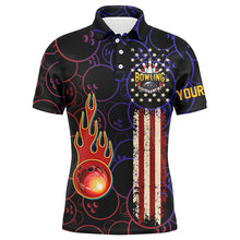Load image into Gallery viewer, Custom black bowling shirt for men – personalized team jersey front view