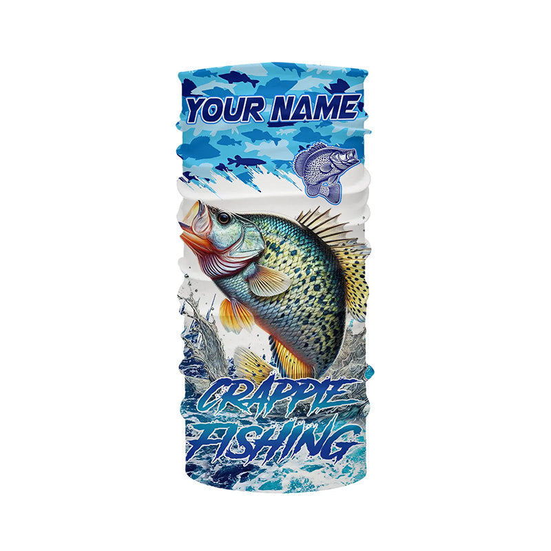 Crappie fishing Blue ocean camo Custom UV protection fishing long sleeve shirt, Crappie Fishing jersey NQS8172