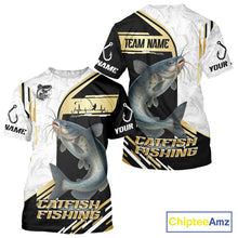 Load image into Gallery viewer, Personalized Catfish fishing shirts Custom sun protection Catfish fishing team jerseys | Gold NQS11160