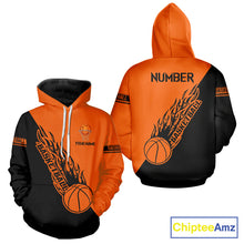 Load image into Gallery viewer, Black and Orange Flame Basketball shirts custom name and number Basketball team jerseys NQS11365