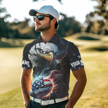 Load image into Gallery viewer, Personalized Eagle American flag Golf Polo Team Shirts For Men Custom Patriotic Mens Golf attire NQS9620