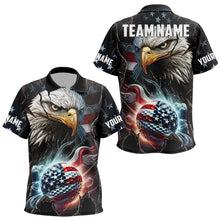 Load image into Gallery viewer, Personalized Eagle American flag Golf Polo Team Shirts For Kid Custom Patriotic Kid Golf attire NQS9620