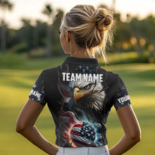 Load image into Gallery viewer, Personalized Eagle American flag Golf Polo Team Shirts For Women Custom Patriotic Ladies Golf attire NQS9620