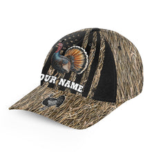 Load image into Gallery viewer, Turkey hunting camo American flag Custom hunting hat Unisex Turkey hunting cap NQS8606