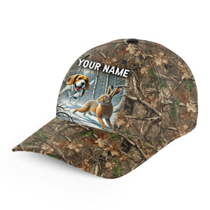 Rabbit hunting with Beagle 3D camo Custom hunting hat Unisex hunting Baseball hat NQS2739