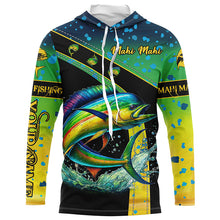 Load image into Gallery viewer, Mahi mahi fishing green scales UV protection Custom long sleeve fishing shirts, Dorado fishing jerseys NQS5393