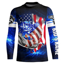 Load image into Gallery viewer, Walleye Fishing 3D American Flag patriotic Customize name All over print shirts NQS414