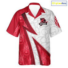 Load image into Gallery viewer, Custom Bowling Hawaiian Shirt Red flame camo Bowling Button up shirts, Bowling Team jerseys NQS11586