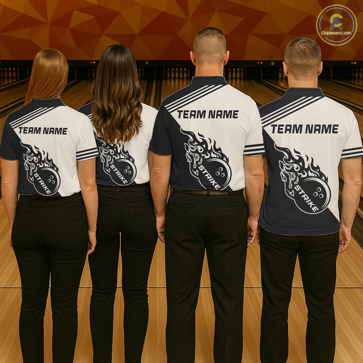 Custom Retro Beige and Black Flame Bowling Shirts For Men, Vintage Team Bowling League jerseys NQS11590