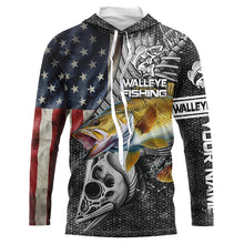 Load image into Gallery viewer, Walleye Fishing American Flag patriotic Custome 3D All Over Printed Shirts Personalized Fishing gift NQS340