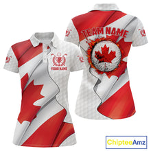 Load image into Gallery viewer, Canadian Flag Golf Polo Shirts For Women Custom team golf jerseys, patriotic golf shirts NQS9929