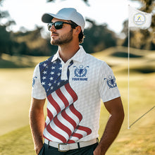 Load image into Gallery viewer, American Flag Golf Polo Shirts For Men Custom team golf jerseys, patriotic golf shirts NQS9930