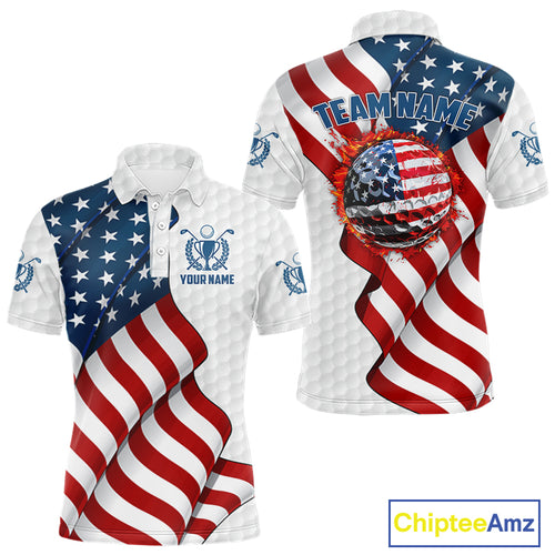 American Flag Golf Polo Shirts For Men Custom team golf jerseys, patriotic golf shirts NQS9930