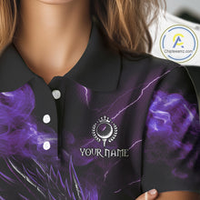 Load image into Gallery viewer, Purple Flame Dragon Women Golf polo shirts Custom Dragon team ladies golf outfit, gift for golf lover NQS10792