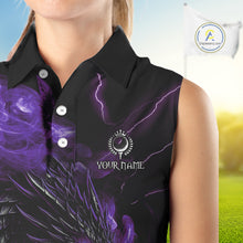 Load image into Gallery viewer, Purple Flame Dragon Sleeveless Golf polo shirt Custom Dragon team golf outfit, gift for golf lover NQS10792