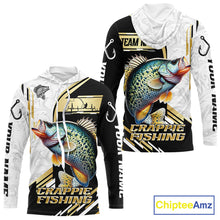 Load image into Gallery viewer, Personalized Crappie fishing shirts Custom sun protection Crappie fishing team jerseys | Gold NQS11373