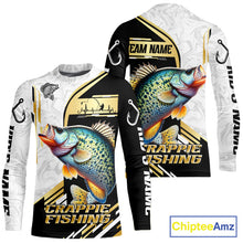 Load image into Gallery viewer, Personalized Crappie fishing shirts Custom sun protection Crappie fishing team jerseys | Gold NQS11373
