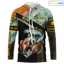 Load image into Gallery viewer, Redfish, Trout, Flounder fishing scales Custom long sleeve fishing shirts, TX Slam fishing jerseys NQS10217