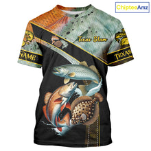 Load image into Gallery viewer, Redfish, Trout, Flounder fishing scales Custom long sleeve fishing shirts, TX Slam fishing jerseys NQS10217