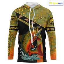 Load image into Gallery viewer, Brook Trout fishing scales UV protection Custom long sleeve fishing shirts, Trout fishing jerseys NQS10218