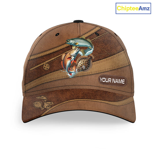 Inshore Texas Slam Redfish, Trout, Flounder fishing hats for men, women custom fisherman fishing hats NQS8622