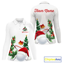 Load image into Gallery viewer, Christmas golf ball clubs Women&#39;s polo golf shirts Custom Christmas team golf jerseys NQS10805