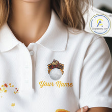 Load image into Gallery viewer, Autumn golf ball clubs Women's polo golf shirts Custom Thanksgiving team golf jerseys NQS10806