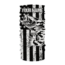 Load image into Gallery viewer, Black and White American Flag Largemouth Bass Fishing Camo Custom patriotic Bass fishing jerseys NQS9119