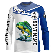 Load image into Gallery viewer, Mahi mahi fishing Customize name and boat name tournament long sleeves fishing shirts NQS1578