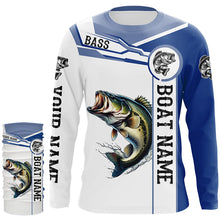 Load image into Gallery viewer, Largemouth Bass fishing UV protection Customize name and boat name long sleeves fishing shirts NQS1579