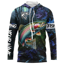 Load image into Gallery viewer, Rainbow trout Fishing blue camo fishing team trout Custom Long Sleeve UV protection fishing shirts NQS6070