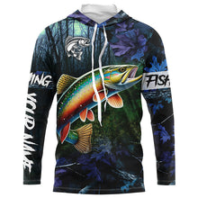 Load image into Gallery viewer, Brook trout Fishing blue camo fishing team trout Custom Long Sleeve UV protection fishing shirts NQS6072