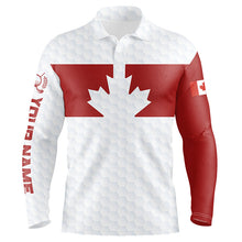 Load image into Gallery viewer, Canada Flag Mens Golf Shirts Golf Pattern Red White Golf Polo Shirts For Men Patriotic Golf Tops NQS8182