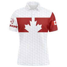 Load image into Gallery viewer, Canada Flag Mens Golf Shirts Golf Pattern Red White Golf Polo Shirts For Men Patriotic Golf Tops NQS8182