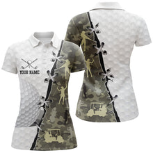 Load image into Gallery viewer, Womens golf polo shirts custom name camouflage golf shirts, team golf tops for ladies NQS5658