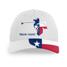 Load image into Gallery viewer, Golfer hat custom name Texas flag golf hats patriot golf white Unisex Baseball mens golf hats NQS7991