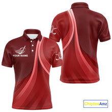Load image into Gallery viewer, Mens golf polo shirts custom name Red golf shirt, tournament golf tops for mens, golf gift NQS10224