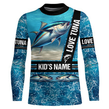 Load image into Gallery viewer, Tuna Fishing blue ocean camo customize name Tuna long sleeves shirt fishing shirts NQS688