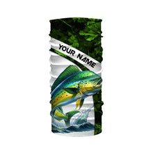 Load image into Gallery viewer, Mahi mahi ( Dorado) fishing Green Camo Customize name UV protection long sleeves fishing shirts NQS803