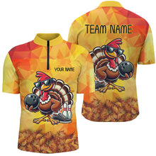 Load image into Gallery viewer, Personalized Funny Turkey Autumn Bowling Shirts For Men, Thanksgiving Bowling Shirts Team Uniform NQS8641