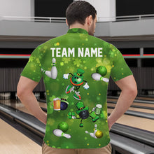Load image into Gallery viewer, Funny Green shamrock Lucky Bowling Shirts for Men Custom St Patrick Day Team bowling jerseys NQS9325